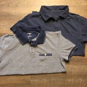 MENS BLUE POLO LOT OF TWO MERONA GOODFELLOW MEDIUM SMALL